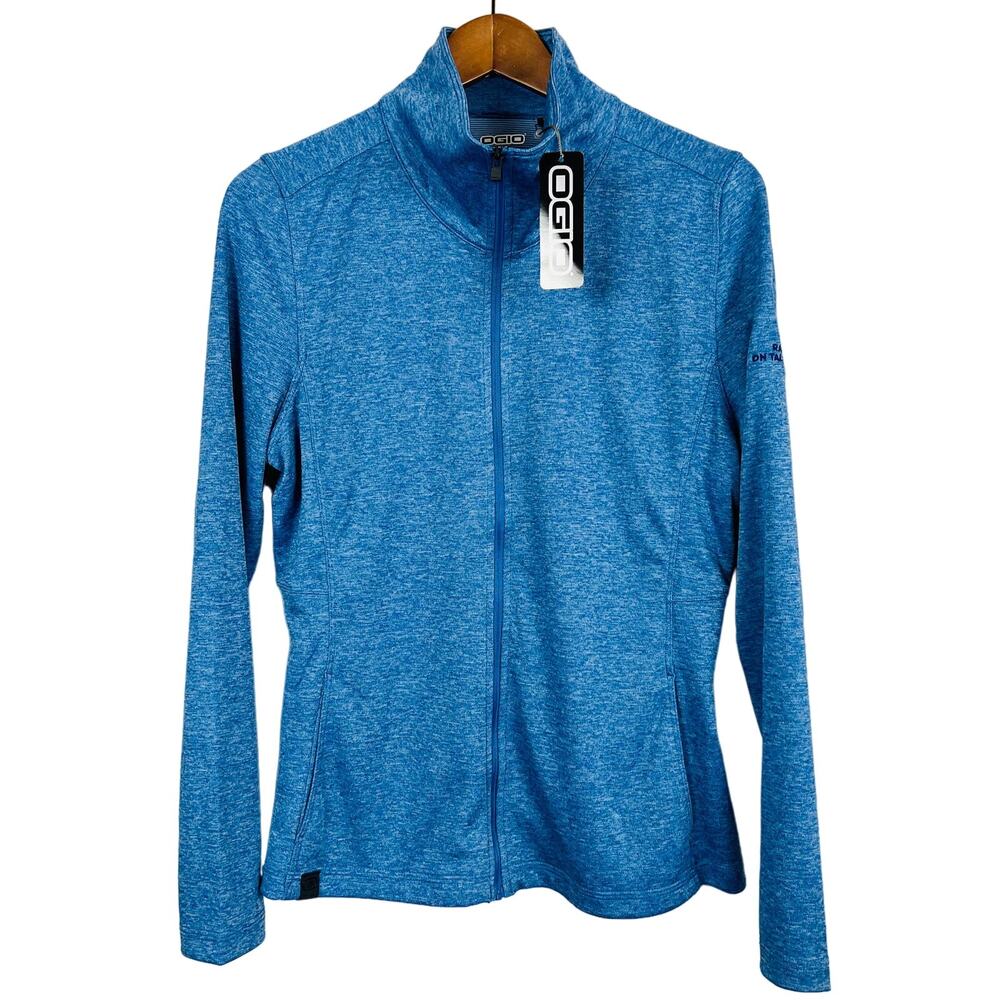 NEW! OGIO Full Zip Jacket Track Logo Long Sleeve Blue - M